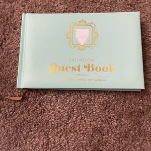 Guest bathroom sign in book - good Airbnb prop